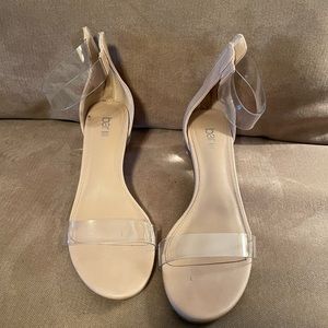 Clear heels with a ball heel